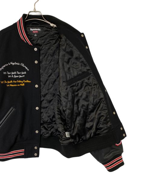 SUPREME（シュプリーム）SUPREME (シュプリーム) Hysteric Glamour (ヒステリックグラマー) Varsity Jacket（バーシティジャケット） ブラック サイズ:XLの古着・服飾アイテム