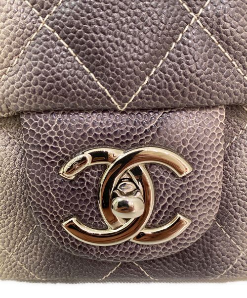 CHANEL（シャネル）CHANEL (シャネル) シングルフラップチェーンショルダーバッグ アイボリー×グレー サイズ:25の古着・服飾アイテム