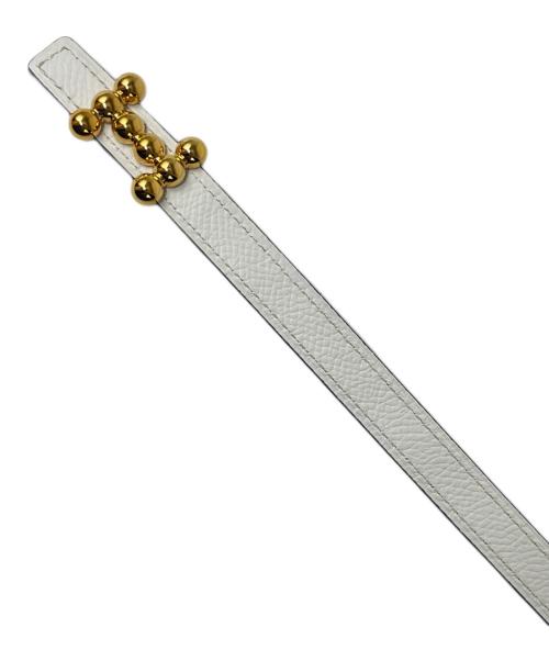 HERMES（エルメス）HERMES (エルメス) Hロゴバックル ベルト バブル ホワイト×ゴールド サイズ:SIZE75の古着・服飾アイテム