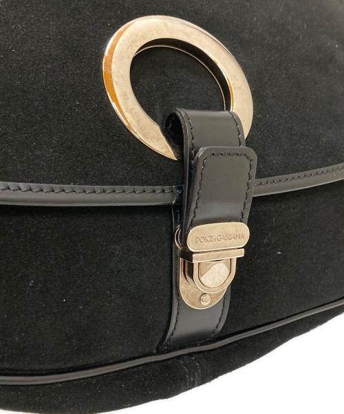 DOLCE & GABBANA（ドルチェ＆ガッバーナ）DOLCE & GABBANA (ドルチェ＆ガッバーナ) スウェードワンショルダーバッグ ブラックの古着・服飾アイテム