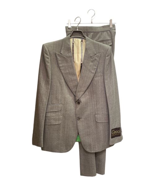 GUCCI（グッチ）GUCCI (グッチ) テーラードジャケット/スラックスフレアパンツ/セットアップ ブラウン サイズ:52R/50の古着・服飾アイテム