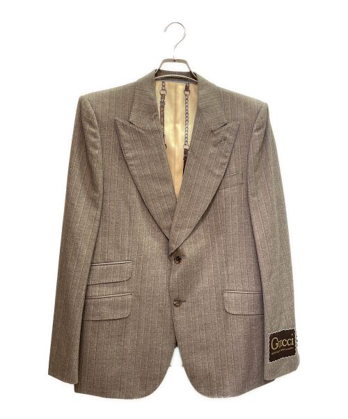 GUCCI（グッチ）GUCCI (グッチ) テーラードジャケット/スラックスフレアパンツ/セットアップ ブラウン サイズ:52R/50の古着・服飾アイテム