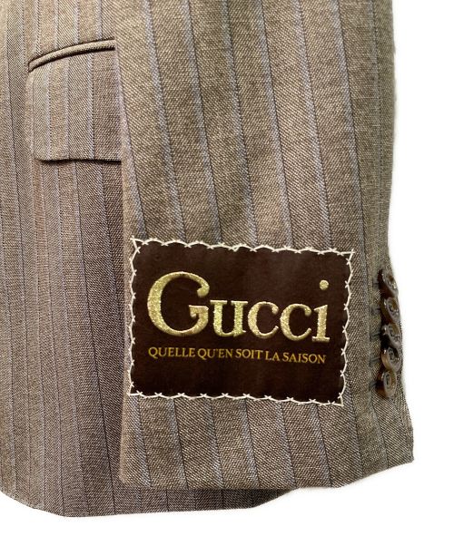 GUCCI（グッチ）GUCCI (グッチ) テーラードジャケット/スラックスフレアパンツ/セットアップ ブラウン サイズ:52R/50の古着・服飾アイテム