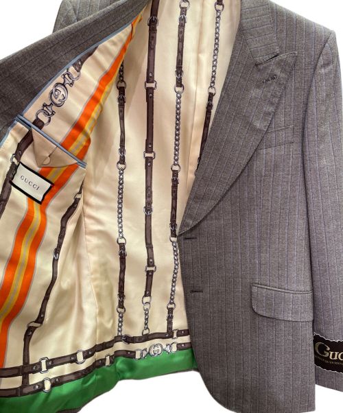 GUCCI（グッチ）GUCCI (グッチ) テーラードジャケット/スラックスフレアパンツ/セットアップ ブラウン サイズ:52R/50の古着・服飾アイテム