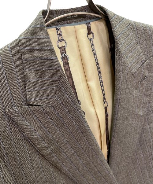 GUCCI（グッチ）GUCCI (グッチ) テーラードジャケット/スラックスフレアパンツ/セットアップ ブラウン サイズ:52R/50の古着・服飾アイテム