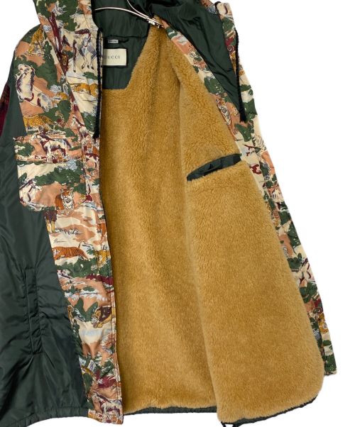 GUCCI（グッチ）GUCCI (グッチ) Nylon Jacket with Feline Print マルチカラー サイズ:48の古着・服飾アイテム