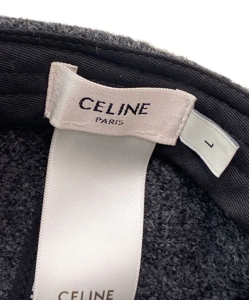 CELINE（セリーヌ）CELINE (セリーヌ) ウールベースボールキャップ グレー サイズ:Lの古着・服飾アイテム