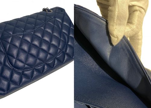 CHANEL（シャネル）CHANEL (シャネル) Wフラップチェーンショルダーバッグ ネイビー サイズ:25の古着・服飾アイテム