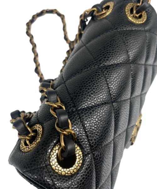 CHANEL（シャネル）CHANEL (シャネル) ミニマトラッセ CCスネーク ブラック サイズ:18.0cmの古着・服飾アイテム