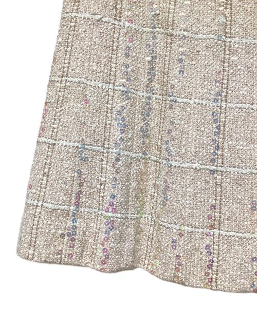 CHANEL（シャネル）CHANEL (シャネル) ツイードスパンコールスカート ベージュ サイズ:40の古着・服飾アイテム