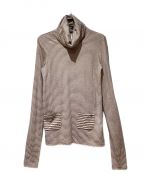 CHANELシャネル）の古着「ボーダーハイネックカットソー」｜ピンク×グレー