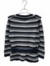 CHANEL (シャネル) ボーダー カシミヤ カーディガン ブラック×グレー サイズ:38：50000円
