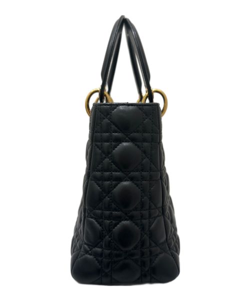 Christian Dior（クリスチャン ディオール）Christian Dior (クリスチャン ディオール) レディディオール ミディアム ブラック×ゴールド サイズ:ミディアムの古着・服飾アイテム
