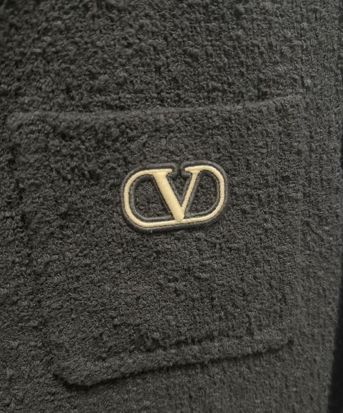 VALENTINO（ヴァレンティノ）VALENTINO (ヴァレンティノ) ツイードジャケット ブラック サイズ:46の古着・服飾アイテム