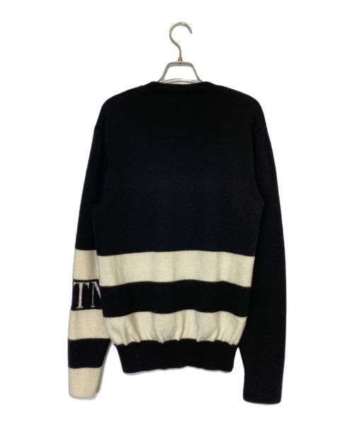VALENTINO（ヴァレンティノ）VALENTINO (ヴァレンティノ) クルーネックニット ブラック サイズ:Mの古着・服飾アイテム