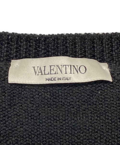 VALENTINO（ヴァレンティノ）VALENTINO (ヴァレンティノ) クルーネックニット ブラック サイズ:Mの古着・服飾アイテム