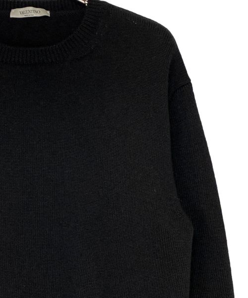 VALENTINO（ヴァレンティノ）VALENTINO (ヴァレンティノ) クルーネックニット ブラック サイズ:Mの古着・服飾アイテム