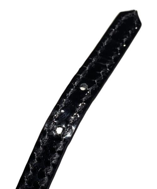 GUCCI（グッチ）GUCCI (グッチ) Gプレートブレスレット ブラック×ゴールドの古着・服飾アイテム