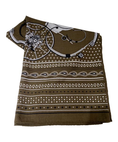 HERMES（エルメス）HERMES (エルメス) カレ140 BANDANA SPRINGS KHAKI FONCE ブラウン サイズ:140の古着・服飾アイテム