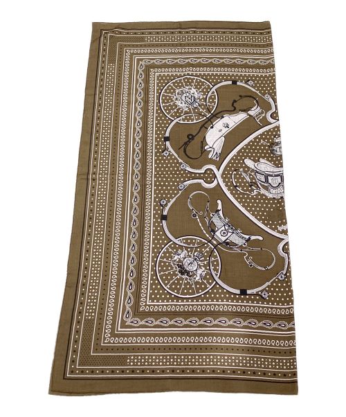 HERMES（エルメス）HERMES (エルメス) カレ140 BANDANA SPRINGS KHAKI FONCE ブラウン サイズ:140の古着・服飾アイテム