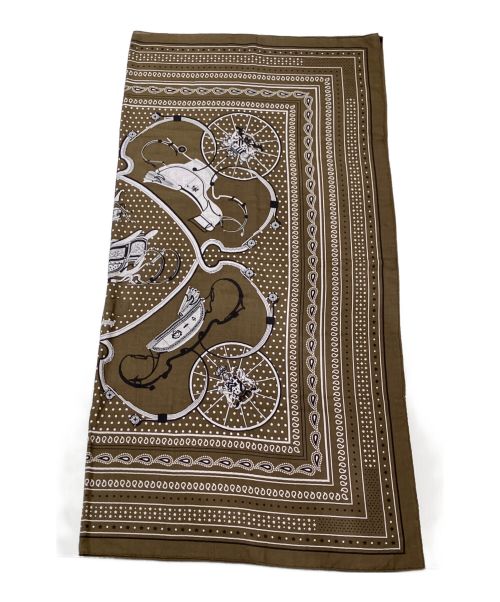 HERMES（エルメス）HERMES (エルメス) カレ140 BANDANA SPRINGS KHAKI FONCE ブラウン サイズ:140の古着・服飾アイテム