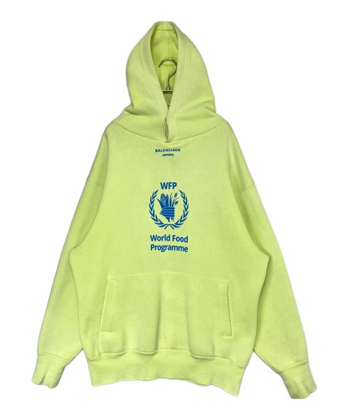 BALENCIAGA（バレンシアガ）BALENCIAGA (バレンシアガ) WFPロゴプリントフーディー 黄緑 サイズ:XXSの古着・服飾アイテム