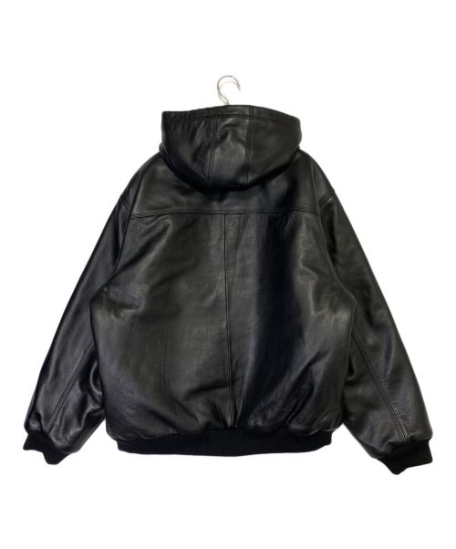 SUPREME（シュプリーム）SUPREME (シュプリーム) Dickies (ディッキーズ) Hooded Leather Work Jacket ブラック サイズ:XLの古着・服飾アイテム