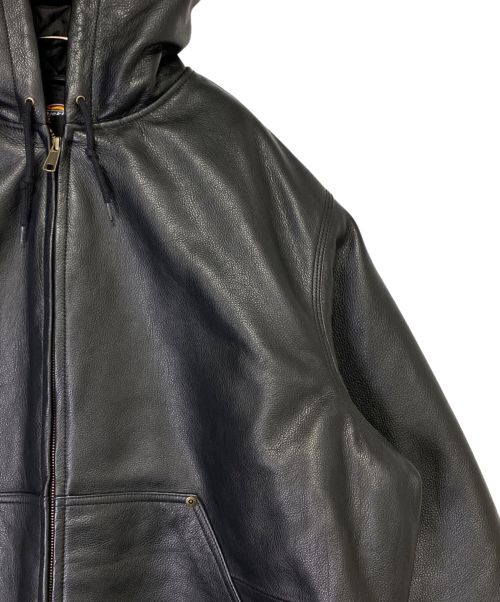 SUPREME（シュプリーム）SUPREME (シュプリーム) Dickies (ディッキーズ) Hooded Leather Work Jacket ブラック サイズ:XLの古着・服飾アイテム