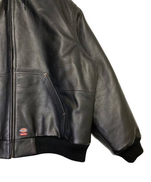 SUPREME（シュプリーム）SUPREME (シュプリーム) Dickies (ディッキーズ) Hooded Leather Work Jacket ブラック サイズ:XLの古着・服飾アイテム