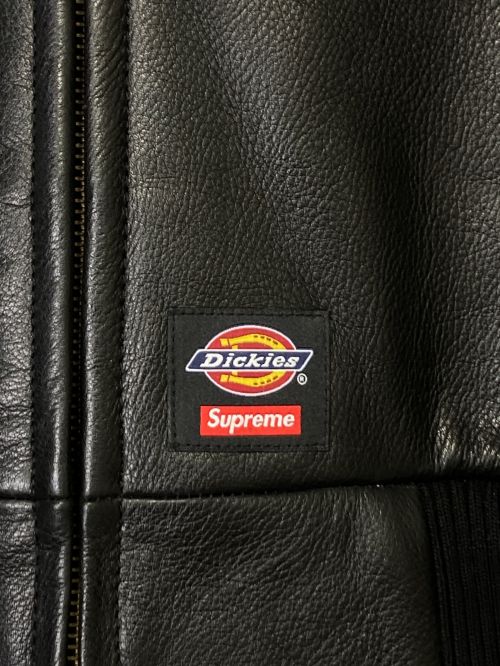 SUPREME（シュプリーム）SUPREME (シュプリーム) Dickies (ディッキーズ) Hooded Leather Work Jacket ブラック サイズ:XLの古着・服飾アイテム
