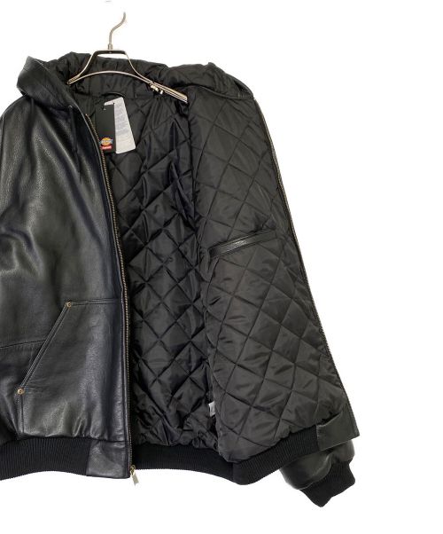 SUPREME（シュプリーム）SUPREME (シュプリーム) Dickies (ディッキーズ) Hooded Leather Work Jacket ブラック サイズ:XLの古着・服飾アイテム