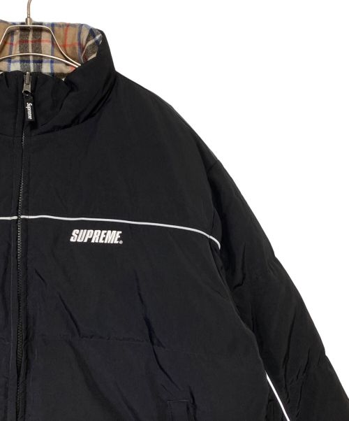 SUPREME（シュプリーム）SUPREME (シュプリーム) Lochcarron (ロキャロン) Reversible Puffer Jacket ブラック×チェック サイズ:XLの古着・服飾アイテム