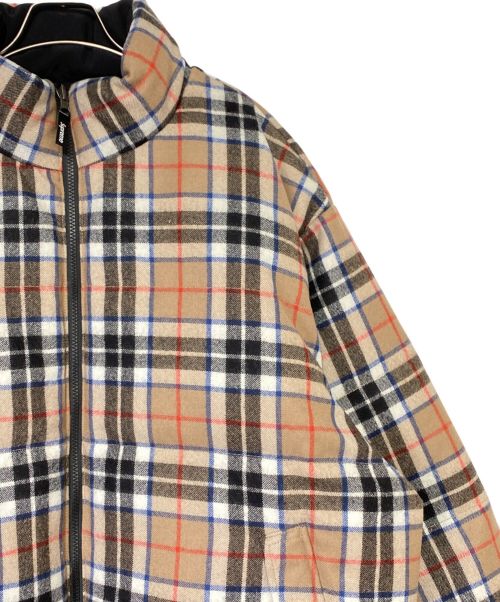 SUPREME（シュプリーム）SUPREME (シュプリーム) Lochcarron (ロキャロン) Reversible Puffer Jacket ブラック×チェック サイズ:XLの古着・服飾アイテム