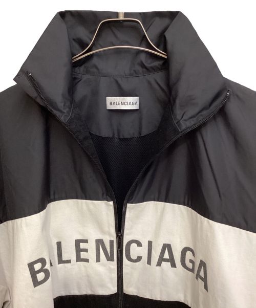 BALENCIAGA（バレンシアガ）BALENCIAGA (バレンシアガ) デニム切替 ポプリンシャツ トラックジャケット ブラック×ホワイト サイズ:34の古着・服飾アイテム
