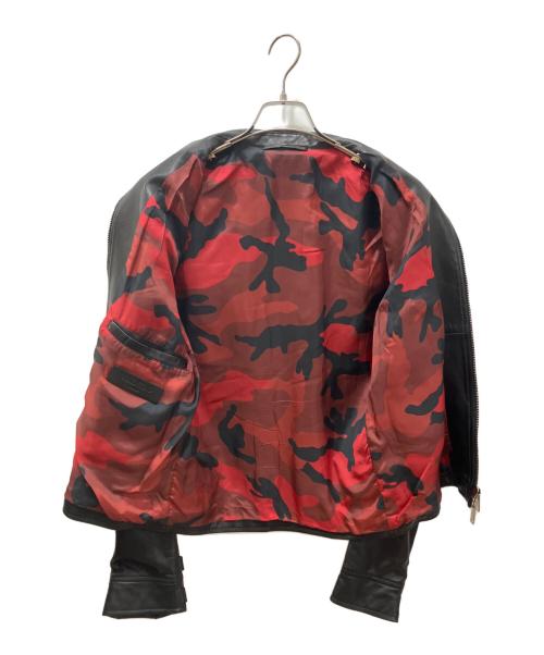 VALENTINO（ヴァレンティノ）VALENTINO (ヴァレンティノ) レザージャケット ブラック サイズ:46の古着・服飾アイテム