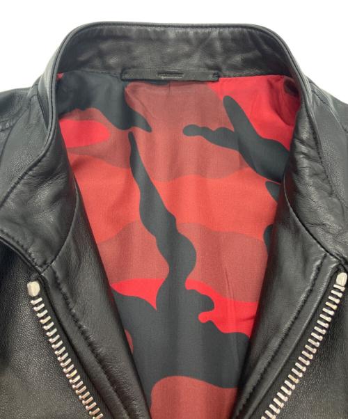 VALENTINO（ヴァレンティノ）VALENTINO (ヴァレンティノ) レザージャケット ブラック サイズ:46の古着・服飾アイテム