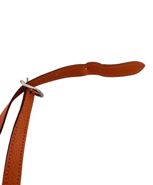 HERMES（エルメス）HERMES (エルメス) Leather Square Shoulder Pouch（レザースクエアショルダーポーチ） オレンジ サイズ:-の古着・服飾アイテム