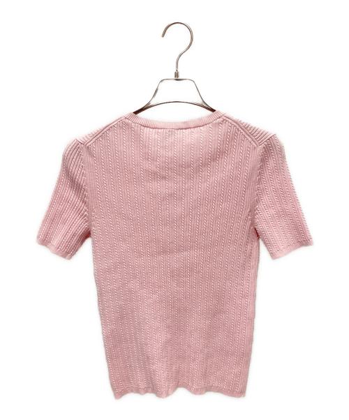 CHANEL（シャネル）CHANEL (シャネル) サマーニット/ココマーク半袖リブサマーニット ライトピンク サイズ:38の古着・服飾アイテム