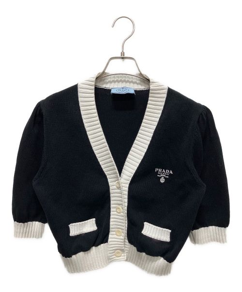 PRADA（プラダ）PRADA (プラダ) 24AW PRADA クロップドサマーカーディガン ブラック サイズ:40の古着・服飾アイテム