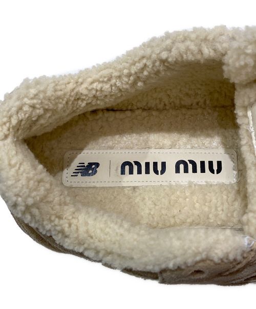MIU MIU（ミュウミュウ）MIU MIU (ミュウミュウ) NEW BALANCE (ニューバランス) 530 SL ブリーチドレザー スニーカー ブラウン サイズ:38の古着・服飾アイテム