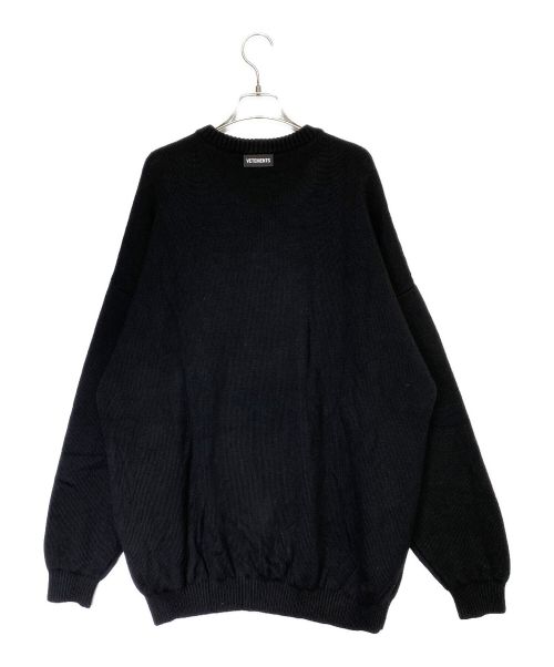 vetement（ヴェットモン）vetement (ヴェットモン) フロントロゴニット ブラック サイズ:XLの古着・服飾アイテム