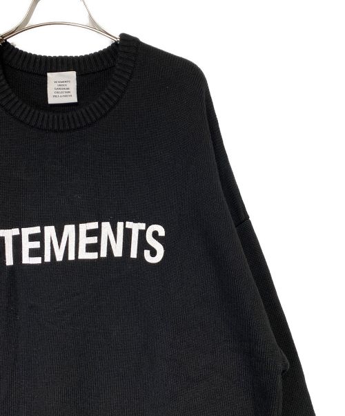 vetement（ヴェットモン）vetement (ヴェットモン) フロントロゴニット ブラック サイズ:XLの古着・服飾アイテム
