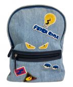 FENDIフェンディ）の古着「バグズデニムリュック」｜スカイブルー