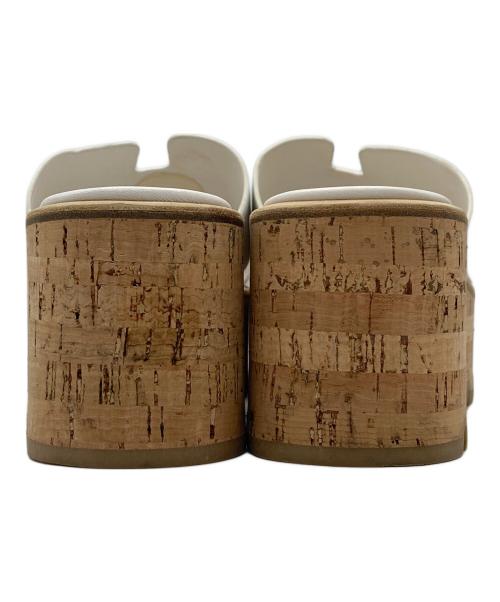 HERMES（エルメス）HERMES (エルメス) コルクサンダル ホワイト×ブラウン サイズ:37の古着・服飾アイテム