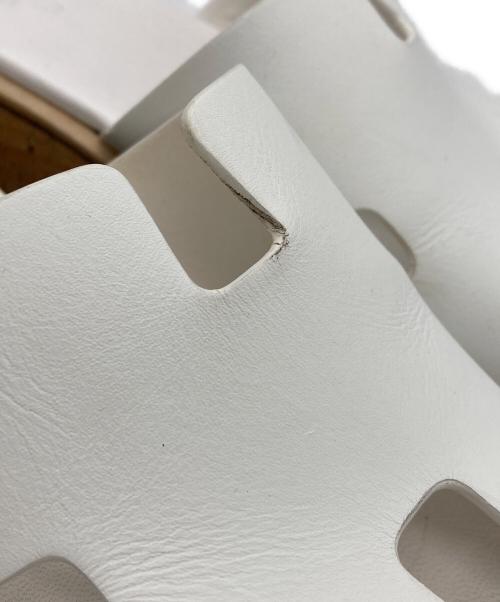 HERMES（エルメス）HERMES (エルメス) コルクサンダル ホワイト×ブラウン サイズ:37の古着・服飾アイテム