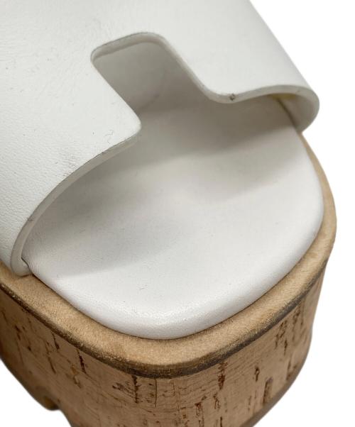 HERMES（エルメス）HERMES (エルメス) コルクサンダル ホワイト×ブラウン サイズ:37の古着・服飾アイテム