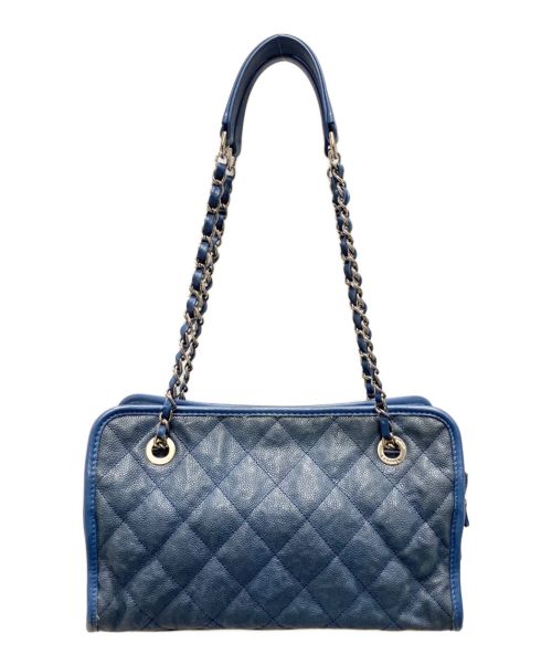 CHANEL（シャネル）CHANEL (シャネル) フレンチリビエラ チェーンショルダーバッグ ブルー サイズ:28の古着・服飾アイテム