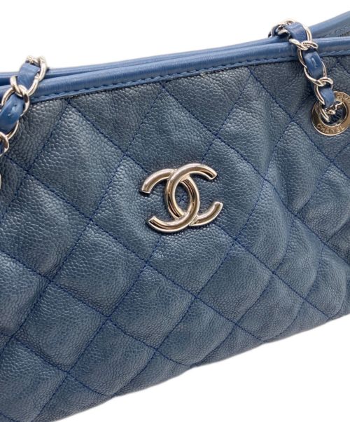 CHANEL（シャネル）CHANEL (シャネル) フレンチリビエラ チェーンショルダーバッグ ブルー サイズ:28の古着・服飾アイテム