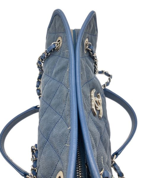CHANEL（シャネル）CHANEL (シャネル) フレンチリビエラ チェーンショルダーバッグ ブルー サイズ:28の古着・服飾アイテム