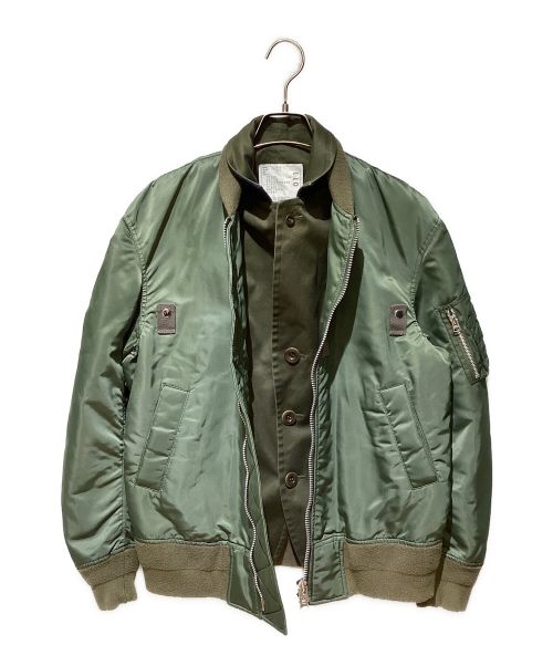 sacai（サカイ）sacai (サカイ) MA-1(エムエーワン)ジャケット カーキ サイズ:1の古着・服飾アイテム